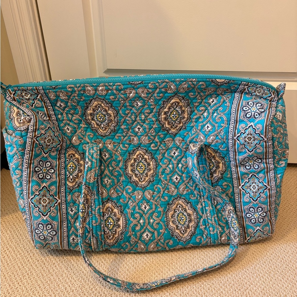Vera Bradley Turquoise and Brown Travel Bag